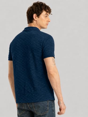 Image of Preneum Men's Solid Polycotton T-Shirt | Collared Neck | Half Sleeve | Regular Fit | Everyday Casual Wear (Available in Plus Sizes)