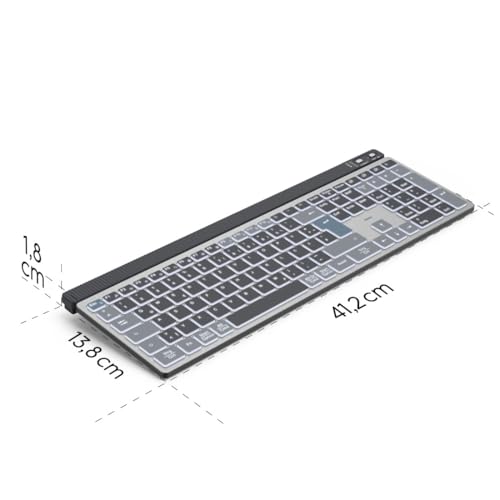 Teclado multitarea Hama WKM-750 inalámbrico con ratón para controlar tres dispositivos 6
