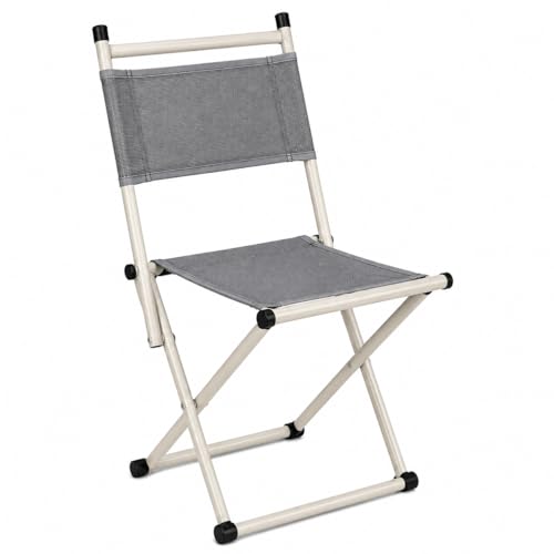 Image of AARKRI SALES Portable Folding Stool - Heavy Duty Outdoor Chair for Camping, Hiking, Fishing, Picnic - Collapsible Mini Travel and Garden Seat (Foldable Chair Grey)