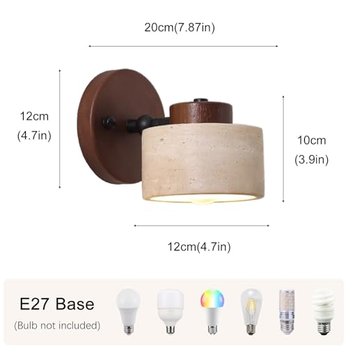 Lámpara de pared de travertino ajustable para evitar deslumbramientos 4