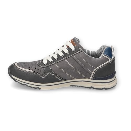 Herren Low-Top Velours-Sneakers Aschgrau - Massimo