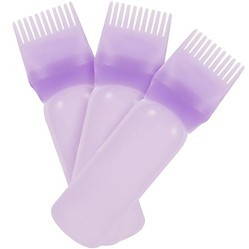 Luxshiny 3piezas Botella Aplicadora De Para Cabello Peine Raíz Para Coloración y Cuidado Capilar Fácil De Usar y Llenar Herramienta De Estilizado Práctica