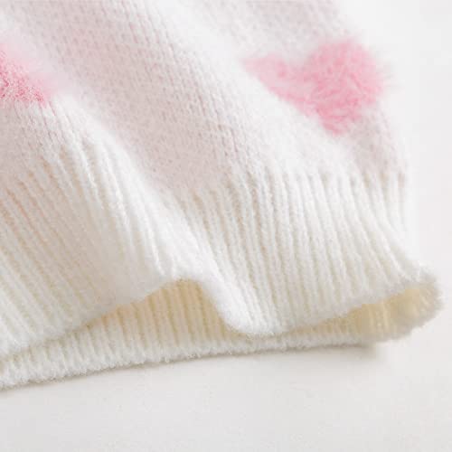 Curipeer Baby Girls Cute Heart-Print Pullover Sweater Turtleneck Longsleeve Thick Warm Knitted Sweater For Baby Girls 12-18 Months #TOP3