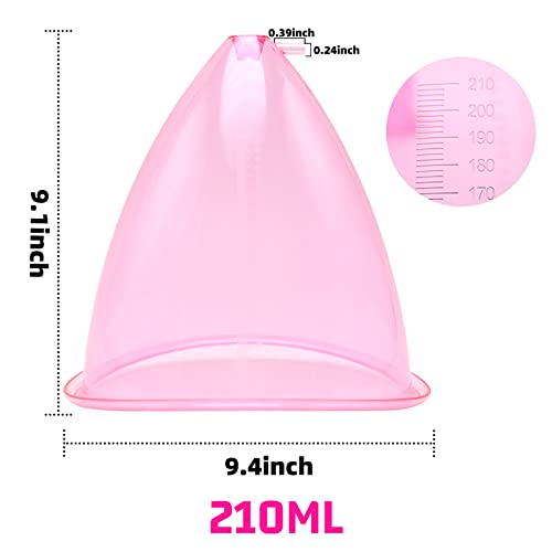 Buttocks Vacuum Cups 210Ml, Xxl Vacuum Therapy Cupping Machine Accessories 9.4 Inch Diameter Butt Suction Cups With Y-Hose For Bigger Butt Lifting Body Massage, 1 Pair (Pink) #TOP1