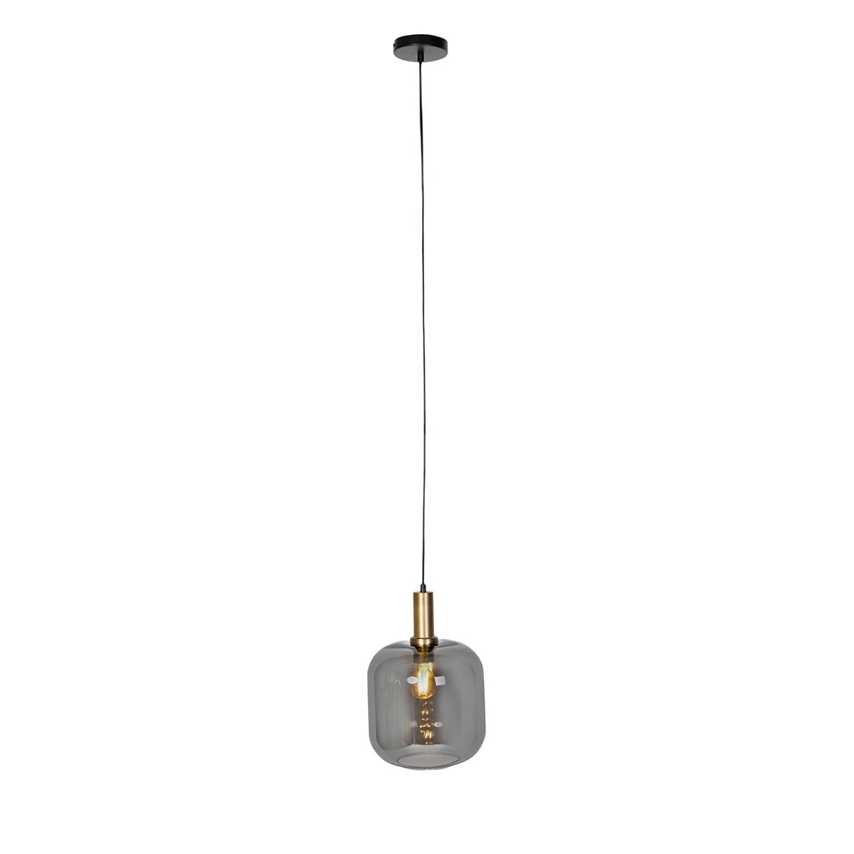 Qazqa zuzanna - Suspension - 1 lumière - Ø 25 cm - Noir et Or - Design - éclairage intérieur - Salon I Chambre I Cuisine I Salle à manger