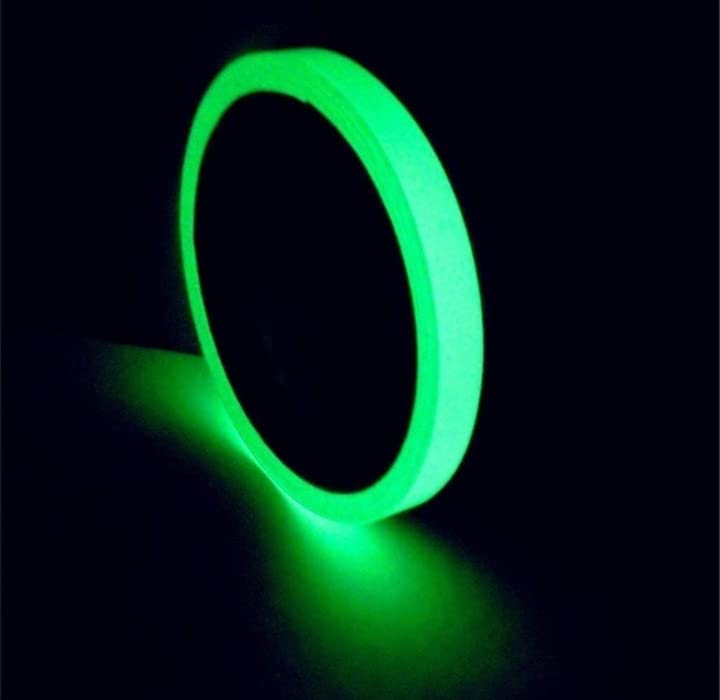 Radium Night Glow in Dark Tape 12 mm Width x 3 Meters (10 Feet) Length. Luminous Self-Adhesive Tape Safety Warning Security Stage Home Decoration Tape, Green