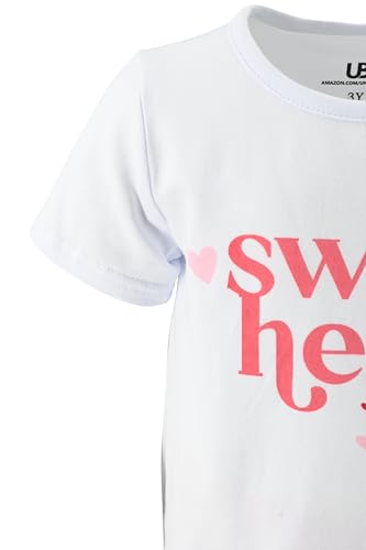 Image of Unique Baby 2 Piece Girls Double Ruffle Leggings Outfit with Short Sleeve Shirt Kid and Toddler Clothes Set