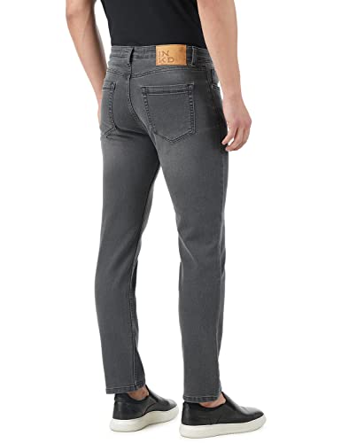 Image of INKD Men's Regular Fit Jeans - Mid-Rise | Cotton Blend | Classic Styling | Stretchable Fabric | Classic 5 Pocket Styling (Available in Plus Sizes)