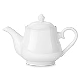 Flexzion Porcelain Teapot, Ceramic Tea Pot w/ Removable Lid, Beverage Serveware Set for 2-3 Tea...