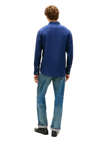 Image of Tommy Hilfiger Men's Long Sleeve Casual Linen Button Down Shirts in Regular Fit