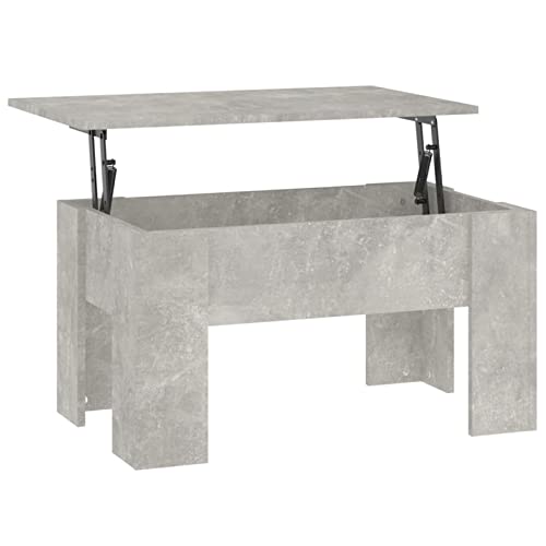 Table de salon gris ciment en bois multicouche durable style industriel - 7
