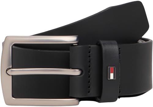 Tommy Hilfiger Cinturón Hombre Denton 4,0 cm Cinturón de piel, Negro (Black), 85 cm