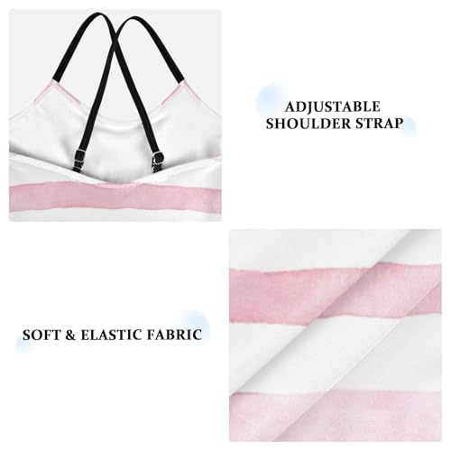 GuoChe Pink Stripe Girls 1-Piecing Swimsuits Kids Bathing Suit Girl Swim Suits for Girls Beach Swimwear 3T3