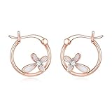 Cross Earrings 925 Sterling Silver Opal Cross Hoop Earrings Religion Jewellery Gifts for Women