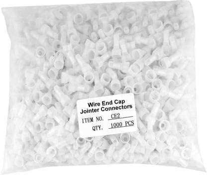 Closed 1000 Pcs CE2 End Crimp Terminal Wire End Cap Transparent Plastic Nylon Protective Closed End Wire Crimp Connector Cap