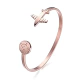 Sadingo Armbänder für Frauen in Rosegold - schmaler Edelstahl Schmuck Armreif, Travel The World, Rose Gold Jewelry