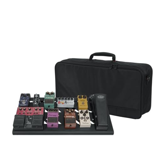 Gator Großes Pedalboard aus Aluminium mit Tragetasche – 60,3 x 27 cm Fläche – Inkl....