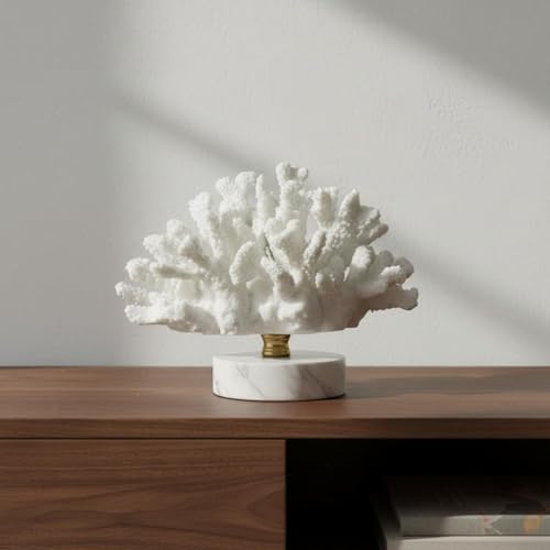 Sculpture corail blanc : l'objet déco parfait pour raviver un meuble de salon vide - 4