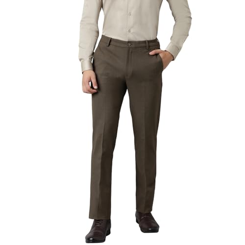 Image of SUBTRACT Men 4 Way Stretch Wrinkle Free Slim Fit Formal Trouser in with 2 Inch Flexible Waistband | Men's Trousers for Office Or Party