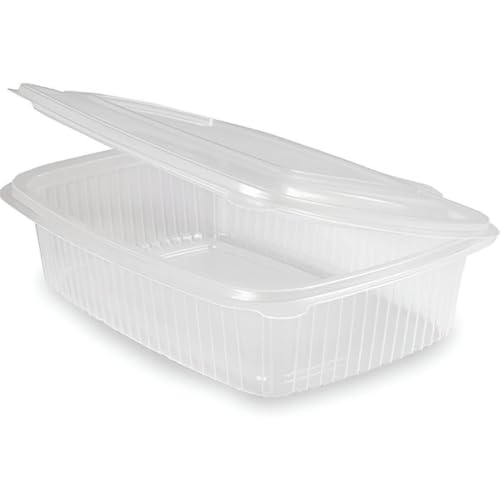 GreenFyA - 50 Tapers para Comida Hermetico de Plástico PP Reutilizables con Tapa Bisagra. Apto para Microondas, Congelador y Lavavajillas. Tuppers para Alimentos Calientes o Fríos (750ml)