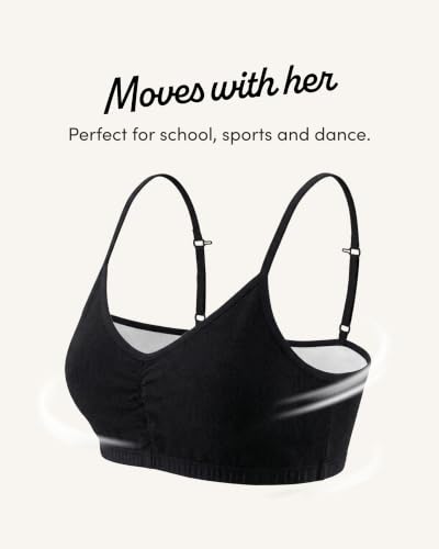 Fruit of the Loom Girls' Bra with Removable Cookies, 2-Pack, Black Hue/Heather Grey, 28 - image 6
