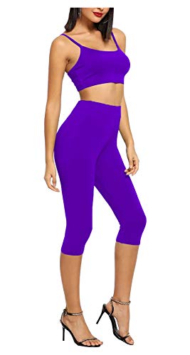 Mallas para mujer capri 3/4 transpirables con tiras cruzadas en lote de 2 piezas