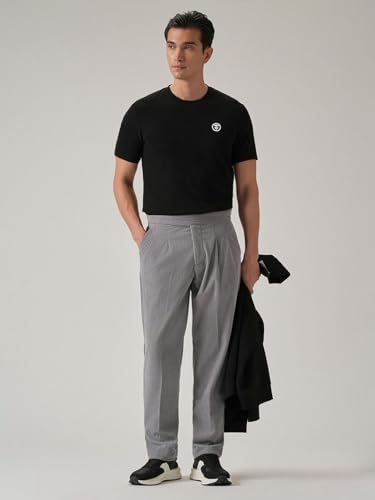 Image of Banana Club Men's Corduroy Gurkha Pants - Classic Cream Cotton Trousers with Regular Fit and Distinctive Waist Design for Casual Wear