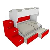 Matelas recommandé 80 x 190 H 18 pour le lit supérieur et 120 x 190 cm pour le lit inférieur