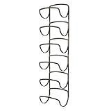 mDesign Modern Decorative Metal Wine Bottle Storage Organizer Rack Holder - 6 Level Design - Wall Mount - Bronze