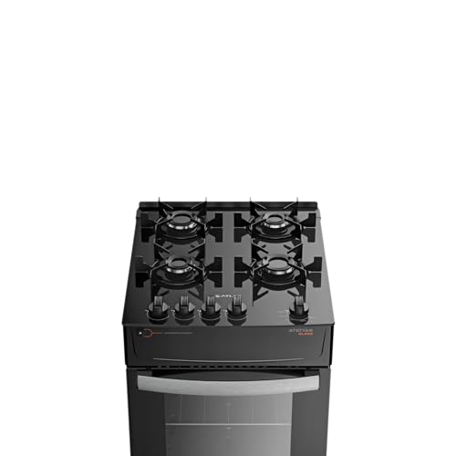 Fogão Atlas 4 Bocas preto Atenas Glass com Acendimento automático - Bivolt