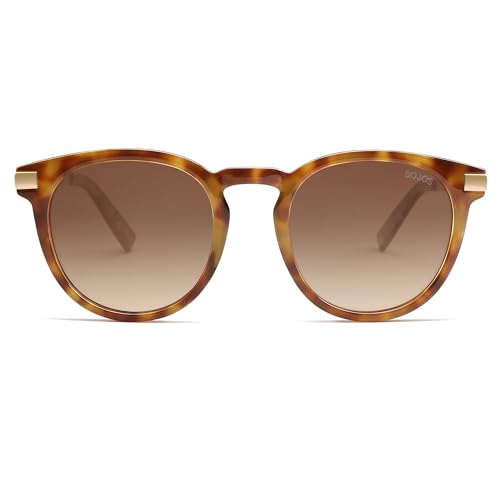 SOJOS Retro Round Polarized Sunglasses Womens Mens Classic Vintage Trendy Sunnies SJ23682