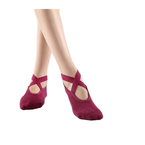 Chaussettes de yoga pour femmes antidérapantes style demi-orteils avec bandage noir