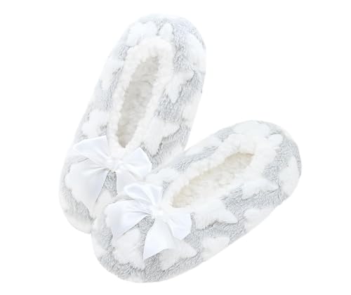 Image of Keyela Women Cozy Warm Slipper Socks, Non Slip Gripper Indoor House Socks | Soft warm cozy fabric, gripper anti-slip bottom for bedroom, lounge and all indoor daily use