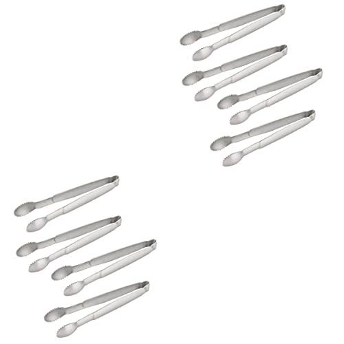 Hemoton 8pcs Mini Serving Tongs Premium Stainless Steel Sugar Cube Tongs for Tea Parties Coffee Bars and Family Gatherings Silver Finish for Versatile Use