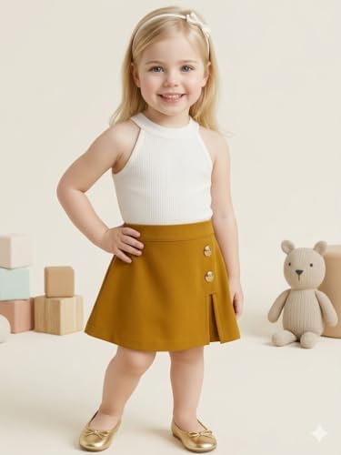 Image of A.T.U.N. (ALL THINGS UBER NICE) Girls Tank Top and Skort Set | Stylish Sleeveless 2 Piece Outfit Set for Kids | Comfortable Soft Fabric Clothing Set for Girls
