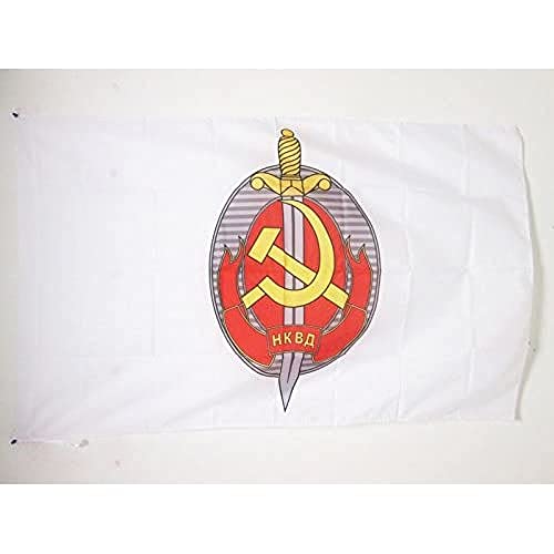 AZ FLAG, Soviet Union NKVD Flag, 3x5 Ft, People's Commissariat for Internal Affairs Banner with Sleeve, 100% Polyester