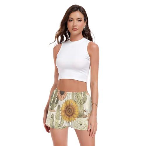 Short de pyjama pour femme taille haute en textile ultra respirant et extensible