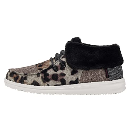 Image of HEYDUDE Women's Britt Lace Up Ankle Boot | Faux Fur Collar