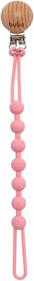 Buba, Prendedor De Chupeta Em Silicone Rosa