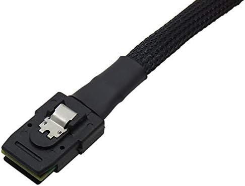 YIWENTEC Mini SAS Cable 4i SFF-8087 36 Pin to 4 SAS 29 Pin SFF-8482 SAS Data Cable 10gbps Compatible Male to Female Fan Out Cable With Power 1m (H0407-1M)