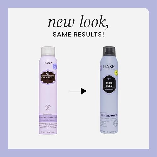 HASK Chia Seed Volumizing Dry Shampoo – Absorbs Oil, Adds Volume & Bounce, Builds Body, No Sulfates or Parabens, Cruelty-Free – 8.1oz