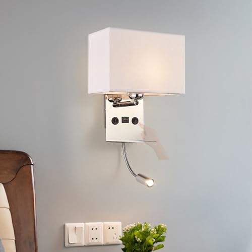 Lámpara de lectura de pared E27 que soluciona la falta de enchufes en cama