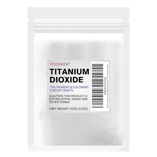 3.5oz Titanium Dioxide, TiO2 Pure Titanium Dioxide for Soap Making, Whitening Colorant for Crafts Paints, Titanium Dioxide Powder Resealable Pouch