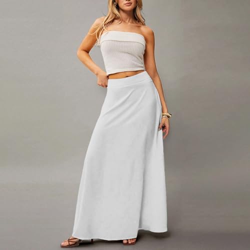 Long Skirts for Women High Waist Flowy A Line Skirt Summer Casual Flattering Beach Trendy Skirts with Pocket4