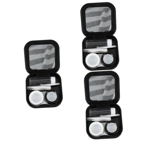PartyKindom 3piezas Estuche De Lentes De Contacto Portátil Caja De Almacenamiento De Lentes Accesorios De Viaje para Lentillas Diseño Compacto y Seguro para Uso Diario y Festividades