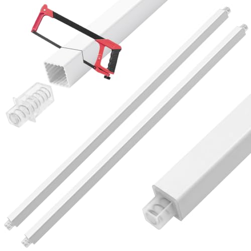 Image of Showingo Towel Bar Replacement Rod 24 Inches Adjustable Spring End Wall Mount Replacement Towel Bar for Ceramic Holder Bathroom Kitchen Towels Bars Storage (White Towel Holder) (2PCS)