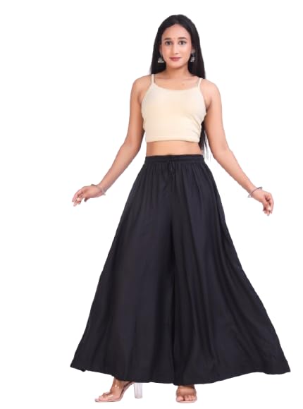 Women's Palazzo Pants | Wide Leg, High Waist, Flared Rayon Trousers | Comfortable & Stylish Casual Wear-picture-20