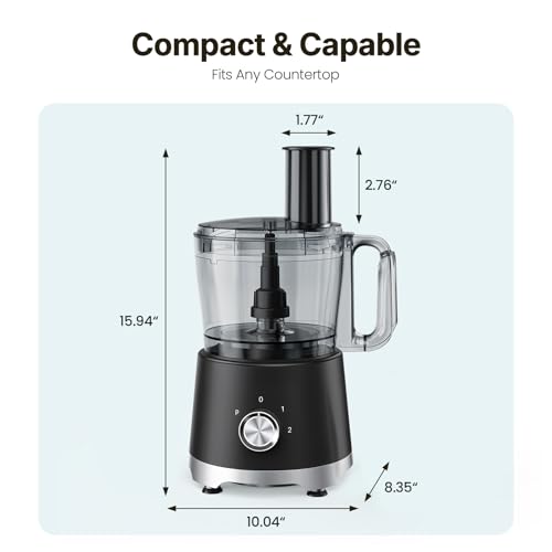 OLIXIS Food Processor 10.5 Cups, 600W Powerful Food processors with 5 Blades, Dishwasher Safe Meat Grinder for Slicing, Shredding, Chopping, Kneading, for Meat, Vegetables, Fruit, Dough by OLIXIS - Used condition - Image 8