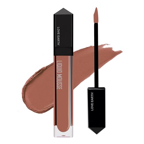 Image of Love Earth Liquid Mousse Lipstick - Espresso Martini Matte Finish | Lightweight, Non-Sticky, Non-Drying,Transferproof, Waterproof | Lasts Up To 12 Hours With Vitamin E And Jojoba Oil - 6Ml