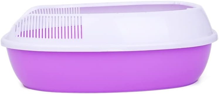 Pet Toilets Semi-Enclosed Cat Toilet Sand Basin Deodorizing Cat Poop Basin Cat Supplies Super Extra Large Cat Litter Box Pet Litter Box(Purple)